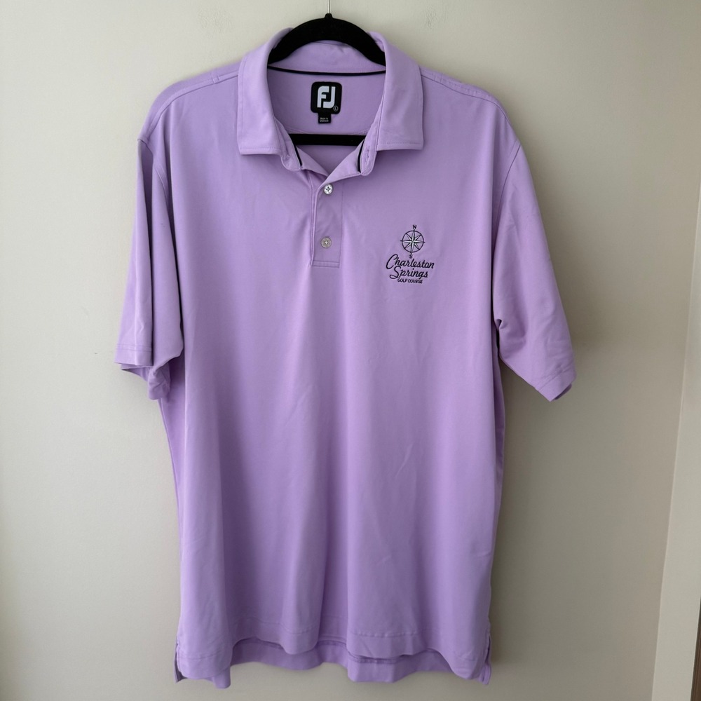 FootJoy Mens Lavender Purple Charleston Springs Golf Course Polo Shirt Large